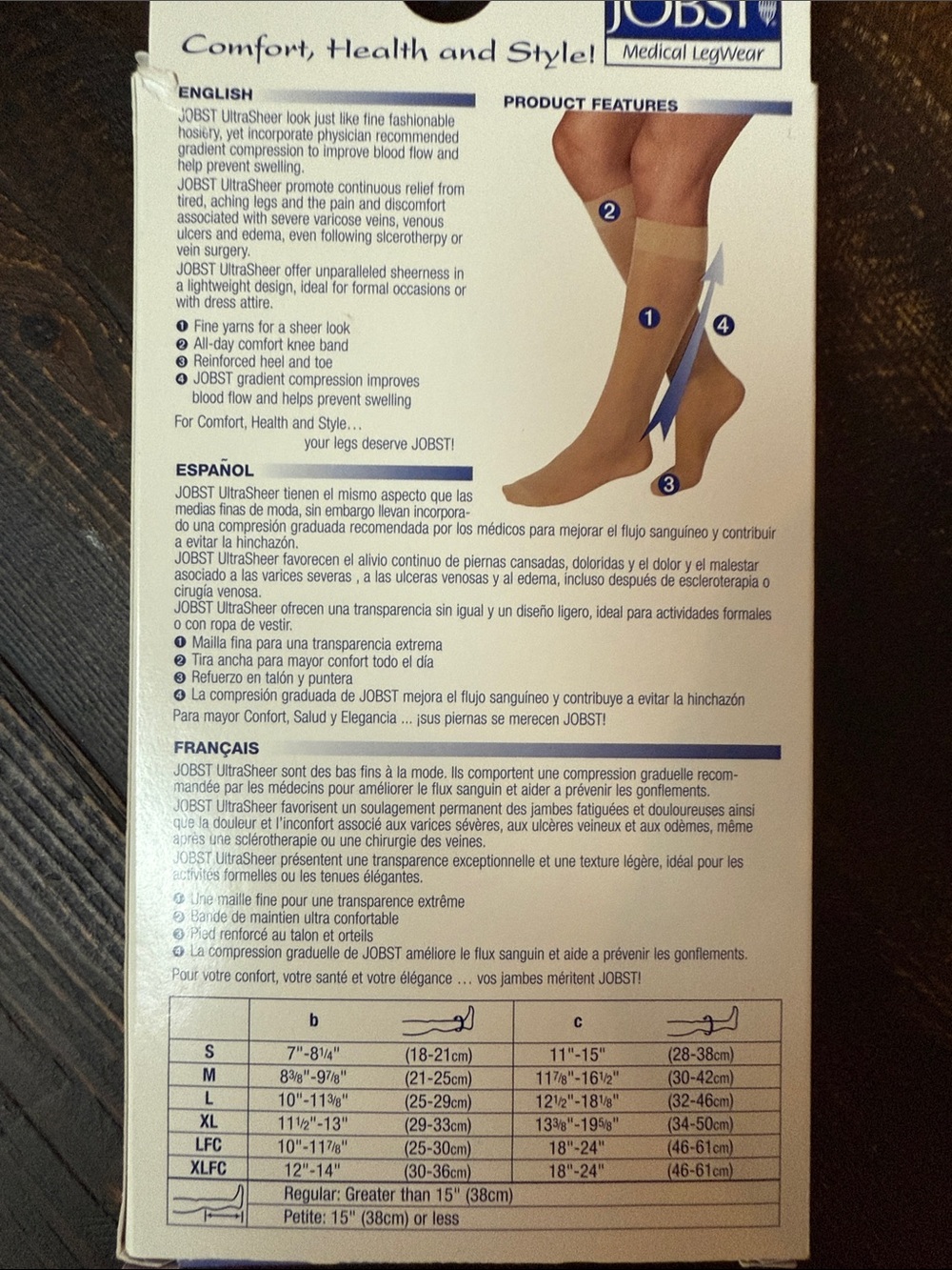 Women’s Jobst Medical Compression Knee-High Sock — Brown - 30-40mm - Picture 3 of 3